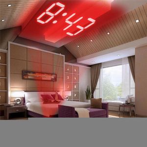 Creative LCD Projector Alarm Clock with Weather, Temperature, Date, Time Display, USB Charger and Projection Function - Black