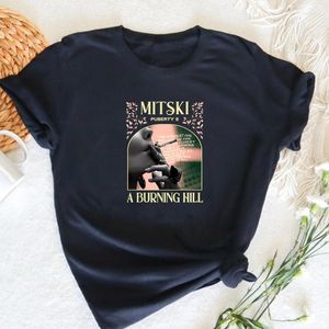 Kadın T Shirt Mitski A Burning Hill Gömlek O Boyun Kadın Yaz Estetik T-shirt Laurel Merch Tour Pamuk Kısa Kollu Tişörtler