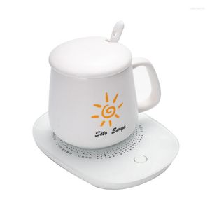 Чашки блюдцы 55 градусов по Цельсию Портативные чашки теплые Smart Electric USB -кружка молока/кофе/нагреватель для нагрева