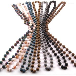 Zincir toptan moda bohem kabile takı doğal druzy beadl rosary zincir taş kolye