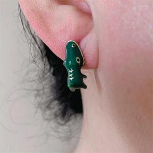 Серьги для гриппа 3D милый мультипликатор аллигатор кусает зеленый ухой ушной собака для девочек женские женские петли