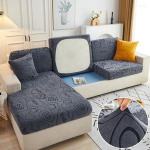 Stuhlhussen Herz Jacquard Sofa Sitzkissenbezug für Wohnzimmer Stretch Schnittcouch Schonbezug Anti-schmutzige waschbare Möbel