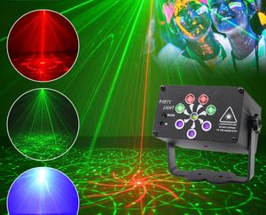 RGB Mini DJ Disco Laser lighting Projector USB Rechargeable LED UV Sound Strobe Stage Effect Wedding Xmas Holiday Party Lamp