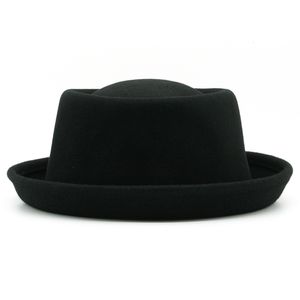 Geniş Memlu Şapkalar Kova 100 Yün Kuşa Domuz Pastası Şapkası Kadın Erkekler Fedora Kavisli Ezilebilir Yün 230214