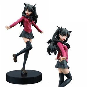 Anime Manga 20CM Popüler Anime Fate/stay night Şekil Tohsaka Rin Okul Üniforması Ayakta Sevimli Kız Modeli PVC Statik Oyuncaklar Koleksiyonu DollJ230215