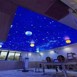Duvar Kağıtları Fabrika Fireproof Mavi Gökyüzü Baskılı Streç Tavan Film Star 3D UV PVC