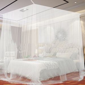Mosquito Net White Four Corner Outdoor Camping Mosquito Canopy Net With Storage Bag Insect Tent Protection Bedroom Full Netting 200*200*180cm 230214