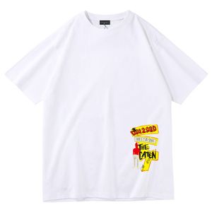 Kaliteli DSQ2 Marka Erkek Tişörtleri Yaz Pamuk Mektup Baskı Trendi Trendi T-Shirt Aşıklar Gevşek Yuvarlak Boyun Gömlek Toptan Beyaz Tees
