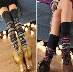 Sonbahar ve Kış Yeni Çoraplar Yüksek Tüp Ayak Çorap Angora Yün Etnik Aşk Kalp Sıcak Bacak Gaurd Set Üst Knee Uzun Bot Ayak Çorap Kadınlar