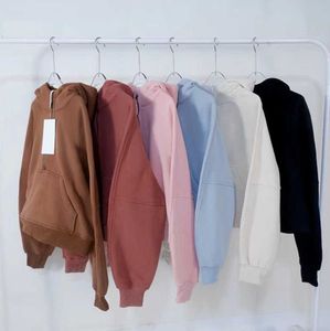 Kadın Hoodies Sweatshirts Tasarımcı Sonbahar kıyafetleri Yarım fermuarlı ceketler kış lulus hoodie tüplü kadın lulusthick yeni spor trendi ile gevşek kısa stil