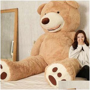 Doldurulmuş Peluş Hayvanlar 130cm Yumuşak Amerikan Nt Ayı Cilt Oyuncak Büyük Ayılar Ceket Kız arkadaşı için Sevgililer Günü Hediye Hayvan Teddy Coats Dr Dhv89