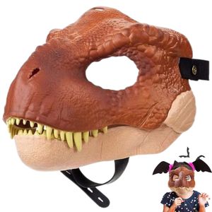 Parti Maskeleri Korku Dinozor Headgear Dragon Komik Cadılar Bayramı Cosplay Açık Ağız Lateks Korkmuş Hediyeler 230216
