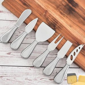 Cheese Tools Butter Knife 6 Styles Stainless Steel Cheese Spreader Fork Cutter For Cake Bread Pizza SN4314