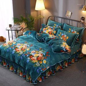 Bedding Desets Coral Fleece Winter Bed Home Home Set