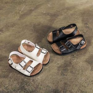 Sandalet 2023 Yaz Çocuk Cork Slip Sandalet Erkek Ebeveyn-Çocuk Ayakkabıları Kızlar Nefes Alabilir Plaj Ayakkabıları W0217