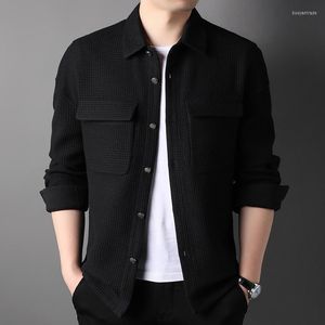 Мужские куртки весны мальчики японские повседневные проверки Walf Checks тканевая куртка удобная лацка негабаритная пуговица с длинным рукавом черное пальто xxxl