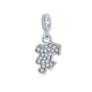 Pandora Orijinal Bilezikler 20 PCS Gümüş Takım Boncuklar Jigsaw Bulmaca Kristal Gümüş Takılar Kadınlar İçin Boncuk Diy Avrupa Kolye Takı