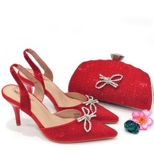 Отсуть обувь Doershow Высококачественный африканский стиль, дамы и сумки, установив последнюю красную итальянскую сумку для вечеринки SWS19 230216