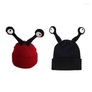 Beanies Beanie/Kafatası Kapakları Q39c Komik Uzun Gözler Beanie Hap Hip Hop Yün Tığ Örgüsü Vahşi Toplantılar için Delm22