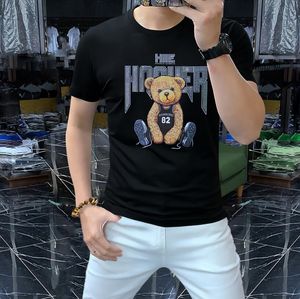 T-shirts masculina Design do novo masculino de manga curta masculina impress￣o de moda casual tend￪ncia de f￡brica de roupas coreanas de f￡brica