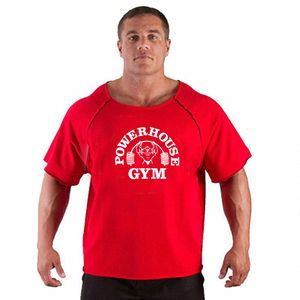 Erkek Tişörtler Gömlek Fitness Erkekler Vücut İnşa Gömlek Batwing Kollu Rag Shirt Salonu Kas 230217