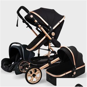 Carrinhos# Baby Stroller Designer 3 Brand em 1 genuíno carruagem portátil dobra de carrinho de alumínio Pram Diretor Kids Maternidade carrinhos de maternidade DHR1L Q240429