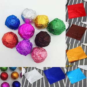 100pcs 8x8cm DIY Gıda Alüminyum Folyo Çikolata Şeker Partisi için Kağıt Ambalaj Doğum Günü Hediyesi Dekorasyonu
