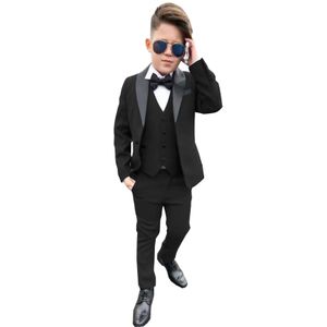 Fashion Boy Suit Formal Wedding Tuxedo Jacket Pants Vest 3 Pieces Set Kids Clothes Party Child Blazer