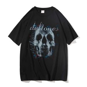 Мужские футболки Deftones Череп черная графическая печатная футболка с коротки