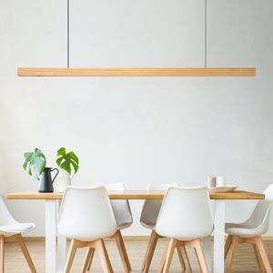 Pendant Lamps Nordic Wood Lights LED Modern Hanging For Dining Living Room Kitchen Office Shop Long Strip Celling LampPendant