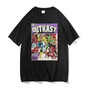 Outkast Inspired Comic Book Rap Grafik Baskı Tshirt Erkek Kadın Vintage Tshirt Erkek Pamuk Boy Tee Man HipHop T Shirt J230217