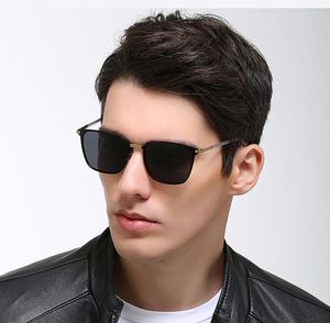 Güneş gözlüğü kare kutuplaşmış erkekler vintage yüksek kaliteli gözlükler sürücü gece görüş güneş gözlükleri erkek klasik açık gözlük UV400