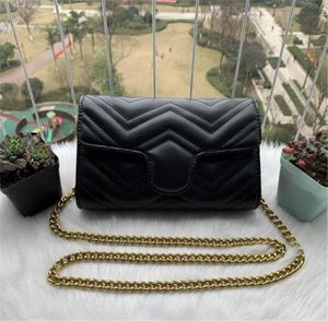 2023 Luxurys designers Marmont Flat Bags Chain Shoulder Bag Classic Look Versátil Crossbody Feminino Bolsa Preta Feminina Bolsa Luxo Couro Verdadeiro Clutch Vermelho Branco