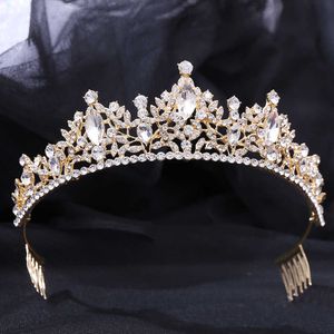 Tiaras Düğün Peçe Tiaras ve Gelin Saç Takı Aksesuarları İçin Taçlar Bling Rhinestone Kafa Bantları Kadınlar İçin Saç Tarak Klipleri Kız Z0220