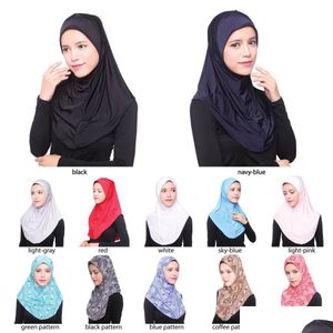 Beanie/Kafatası Kapakları Kadın Müslüman Viskoz Uzun Eşarf Hijab İslami Şallar Arap Shayla Wrap Eşarpları Heavare Şapkalar Dua Şapkası Fl Er Niqua Dhhrn