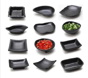 Меламиновая черная посуда для соевого соуса, суши, васаби, дуфу, тарелка для закусок, японский ресторан, столовая посуда, SN5138