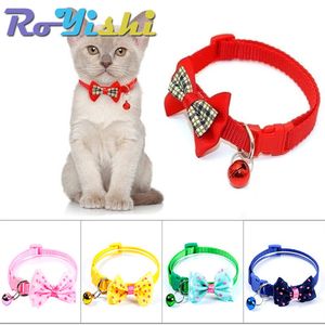 10Pcs Pack Cat Collars Adjustable Dog Cat Bow Tie Safety Buckle Collar Nylon Necklace For Puppy Kitty Festive Party Pet Supplies