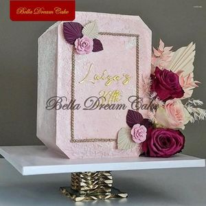 Pişirme kalıpları 2 adet/ayar dikdörtgen net bir kek diskleri akrilik düğün tahtası diy buttercream kenar yumuşatma tepsisi dekorasyon aracı fırın yazılımı