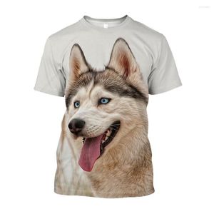 Erkekler tişörtleri Jumeast 3d Sibirya Husky Baskılı T-Shirts Sevimli Evcil Köpek Kawaii Giysileri Erkekler İçin Günlük Grafik Estetik T-Şirt