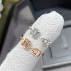 Anéis Messiika MY TWIN para mulheres designer de diamantes estilo clássico Banhado a ouro 18K reproduções oficiais tamanho 6 7 8 luxo Nunca desbota presentes premium com caixa 011