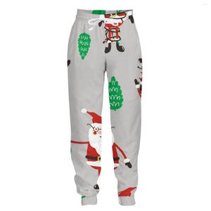 Erkekler pantolon jumeast jogger rahat eşofmanlar bol erkek karikatür Noel baba erkekler için düz boynuzlu unisex eşofman pantolon