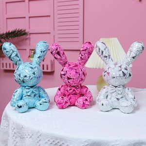 Brinquedos de coelho de pelúcia PP para festa de páscoa Glitter Rabbit Bear com design criativo para eventos de primavera para meninos e meninas presentes