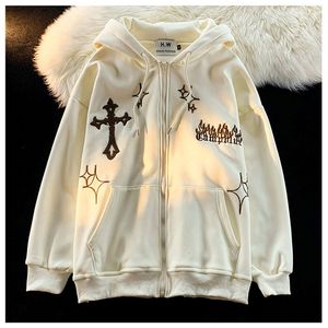 Kadın Hoodies Sweatshirts Sweater Schoolbirl Ceket Koreli Versiyon Gevşek Tasarım Küçük Çift Elbise Yaz Elbise Kadın Hine Giyim Modeli Zip Up Hoodie 230220