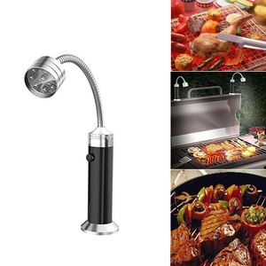 El feneri meşale 1pc 9 LED Barbekü Izgara Işık Açık Süper Parlak Manyetik Taban Barbekü Işıkları Yumuşak Tüp Torç Aydınlatma Lambası