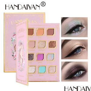Eye Shadow Handaiyan 12 цветные тени для век Shimmer Shimmer Glitter Matte Long Lasting Waterpronation Pigment Maft Delive Dheod