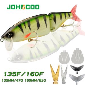 Fishing Hooks JOHNCOO Swimbait Big Lure Artificial Hard Bait 135mm 160mm Jointed for Predator Wobbler Minnow Pike 230221