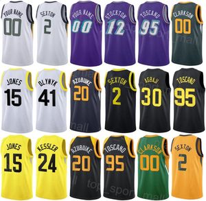 Men Woman Print Basketball Kelly Olynyk Jerseys 41 Talen Horton-Tucker 0 Simone Fontecchio 16 Collin Sexton 2 Lauri Markkanen 23 Ochai Agbaji 30 Earned Navy White