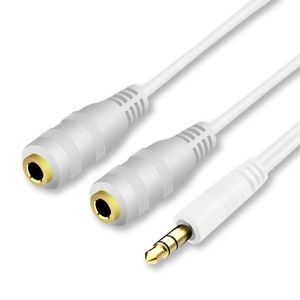 Audio Aux Cable 35 -мм разъем для мужчин и женского стерео расширения шнур для наушников Черный белый кабели