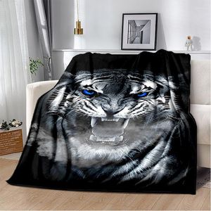 Battaniyeler Güzel Tiger Yumuşak Peluş Kanepe Yatağı Atma Karikatür Piknik Modern Flanel Battaniye Kapak Gedruckt Bettdecke Geschenk