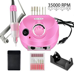 Equipamento de arte da unha 35000rpm exercícios de unhas elétricas Profissional Manicure Machine Lardera de unha Conjunto de unhas Drill bit portátil Salão de unhas Equipamento 230220